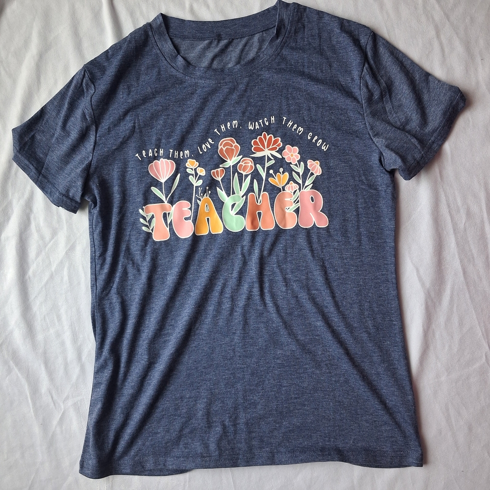 Blue Graphic Womens Teacher T-Shirt